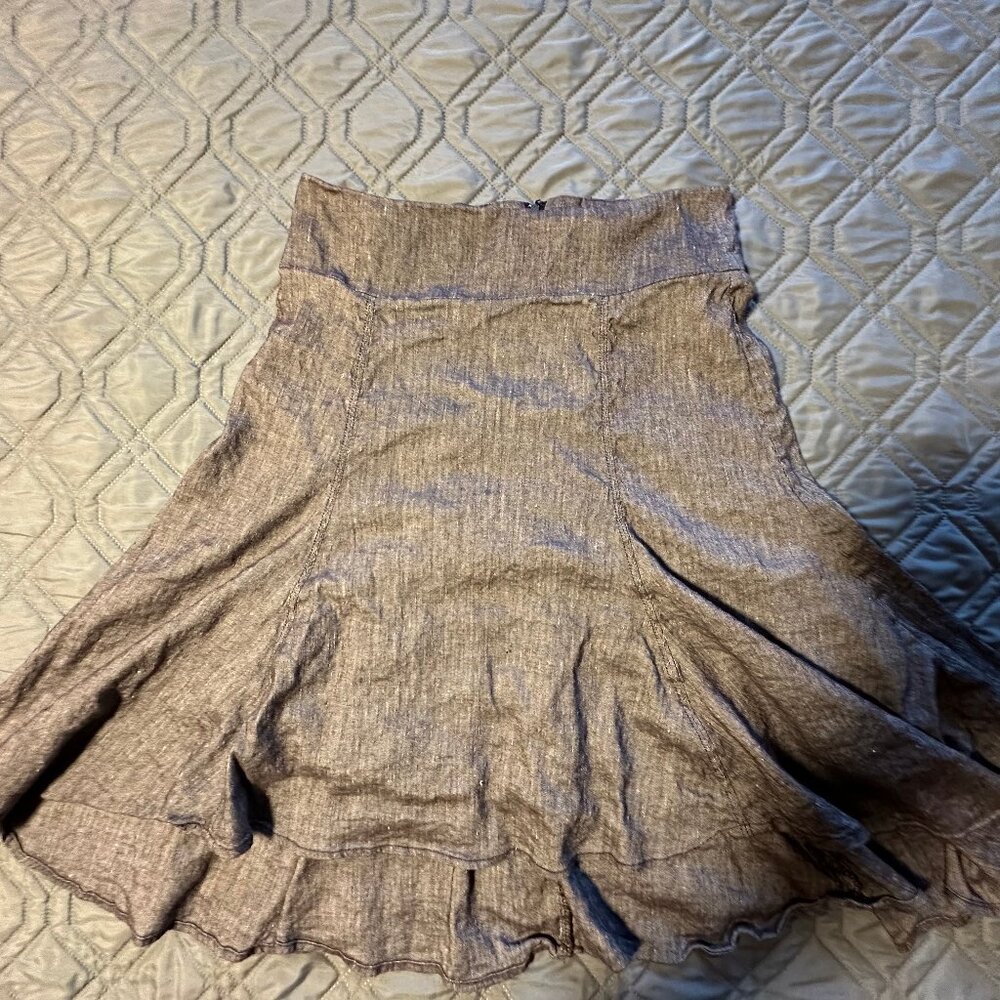 Le Château Copper Linen Skirt | Size 9/10 | Lightweight & Breathable